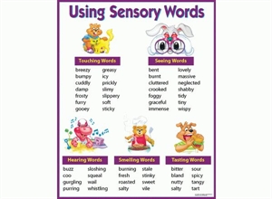 using sensory words learning chart sensory details chart
